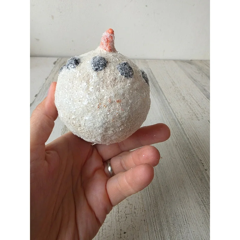 Vintage glitter snowman Frosty ornament large Xmas tree